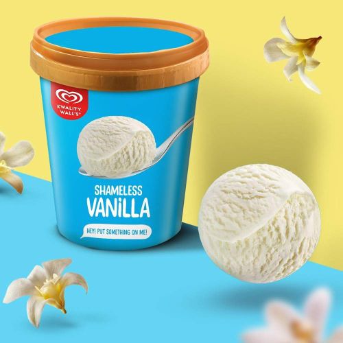 Kwality Walls Shameless Vanilla Tub, 700 ml